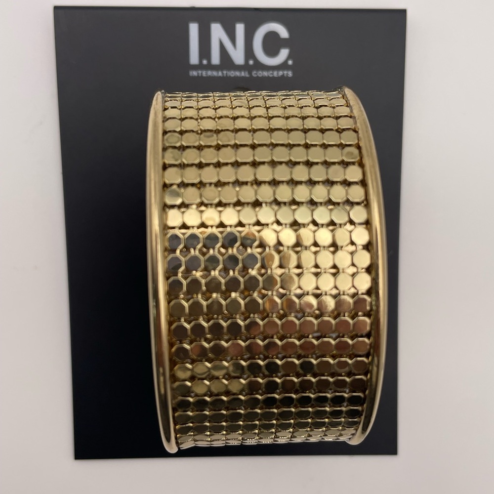 INC International Concepts Gold Sequin Cuff Bracelet